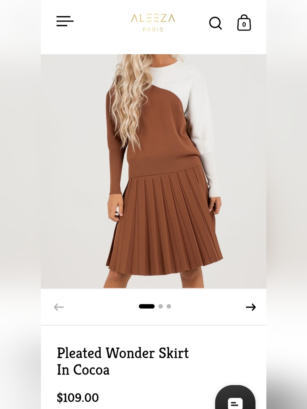 Pleated Midi Skirt - Rust Brown